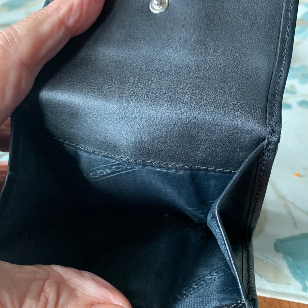 Coach Signature Trifold Canvas/leather Wallet